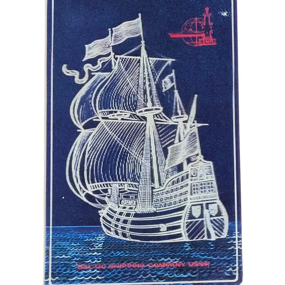 Russian Soviet USSR 3D Stereo Lenticular Pocket Calendar Baltic Shipping Co 1975